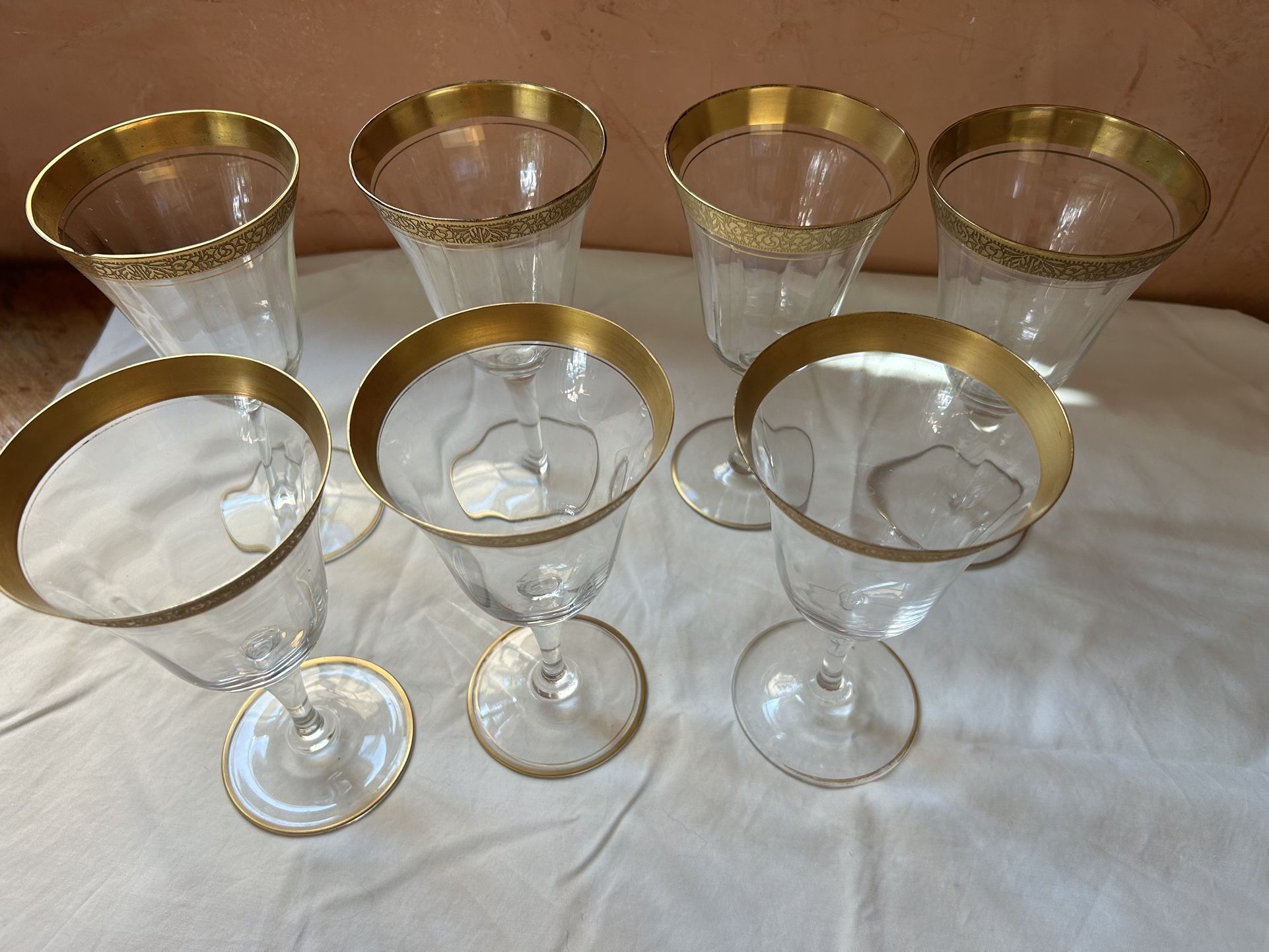 Set Of 6 Vintage Water Wine Glass 6 1:2 In Tall