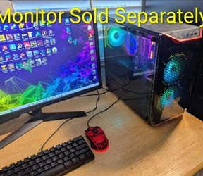 Gaming PC: Ryzen9 5900X (12-core CPU), RX 7700 XT, 32GB RGB DDR4, NVMe SSD + 2TB SATA SSD,  B450 Mobo + WiFi, RGB CPU/Case Cooling, USB Audio HS, M+KB