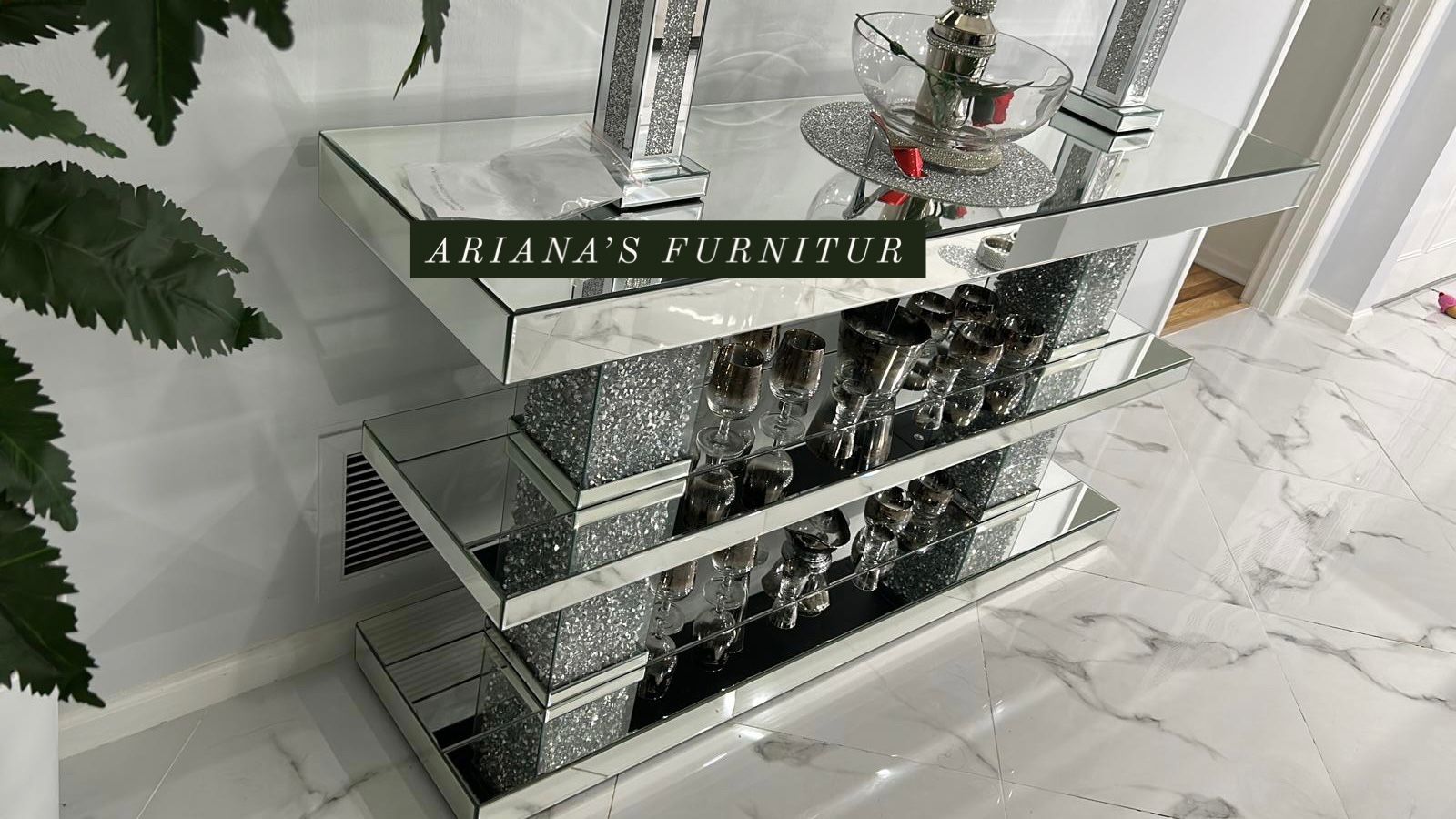 New Entrance Console Table Encrusted Diamonds