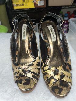 Gold and black cheetah print Steve Madden heels