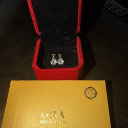 Moissanite Earrings 1CT .925 Sterling Silver