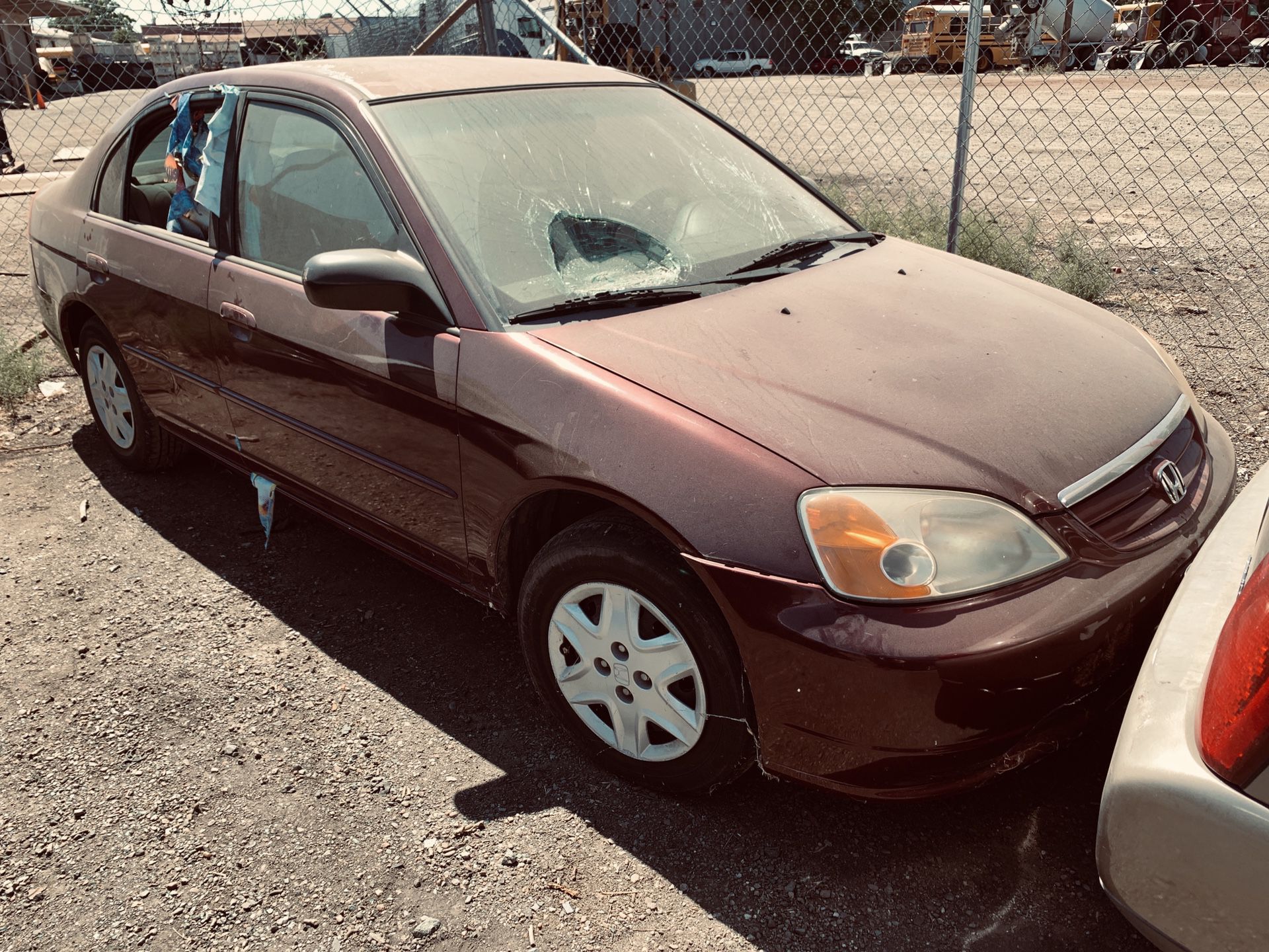 2003 Honda Civic 4cyl auto abandoned and vandalized good for parts no key sold as is where is