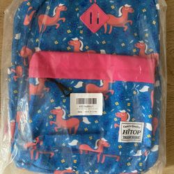 Brans new hitop Kid's Backpack Prancing Pony Happy Horse 15 x 10.5 x 4