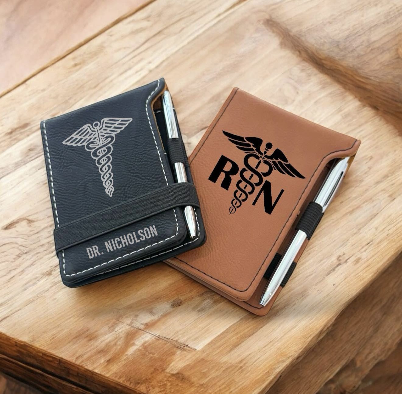 Personalized Leatherette Mini Notepad With Pen