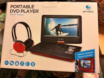 Portable DVD player with headphones