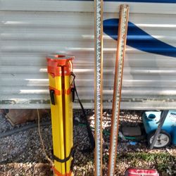 Newer Survey Tripod With 2 Sets Of Measuring Sticks