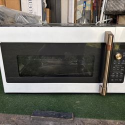 GE Cafe Appliance Over The Counter Microwave In Matte White