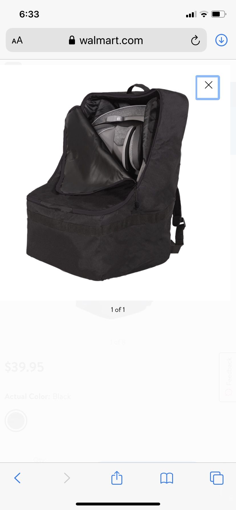 Car seat backpack