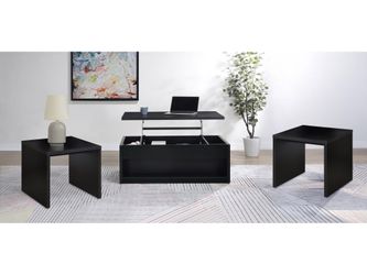 Knapp Black 3-piece Lift Top Coffee Table Set