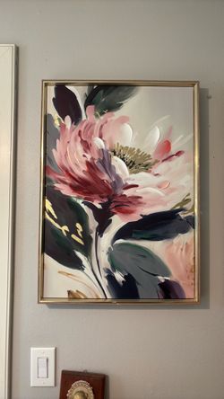 3 hanging wall art- floral canvas