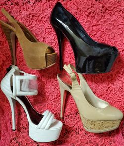 4 Pairs BEBE Sexy HEELS Size 7