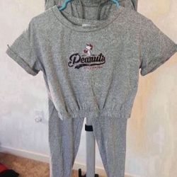 Peanuts/snoopy Crop Top & Pant Set Size Medium - Pickup From Northridge Area