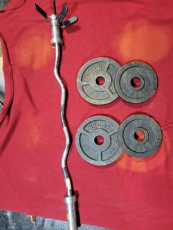 BFCO. 2" HOLE  OLYMPIC PLATES 70LBs.     2-25s  2-10s.  AND EZ-CURL BAR 
11525 S HALSTED DUNKIN DONUTS/7111.S WESTERN WALGREENS 
100$  CASH ONLY AS IS