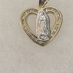 Virgin Mary 10k Real Gold Pendant Charm