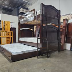 Twin Bunk Bed And Trundle And Mattress 