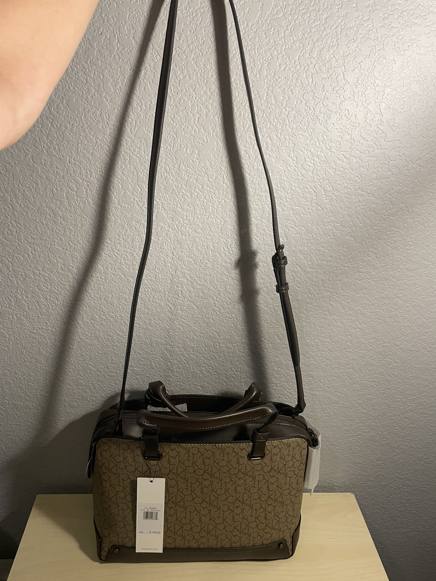 Brown & Beige Taupe CALVIN KLEIN Satchel Shoulder Bag Size M for Sale in  Pensacola, FL - OfferUp