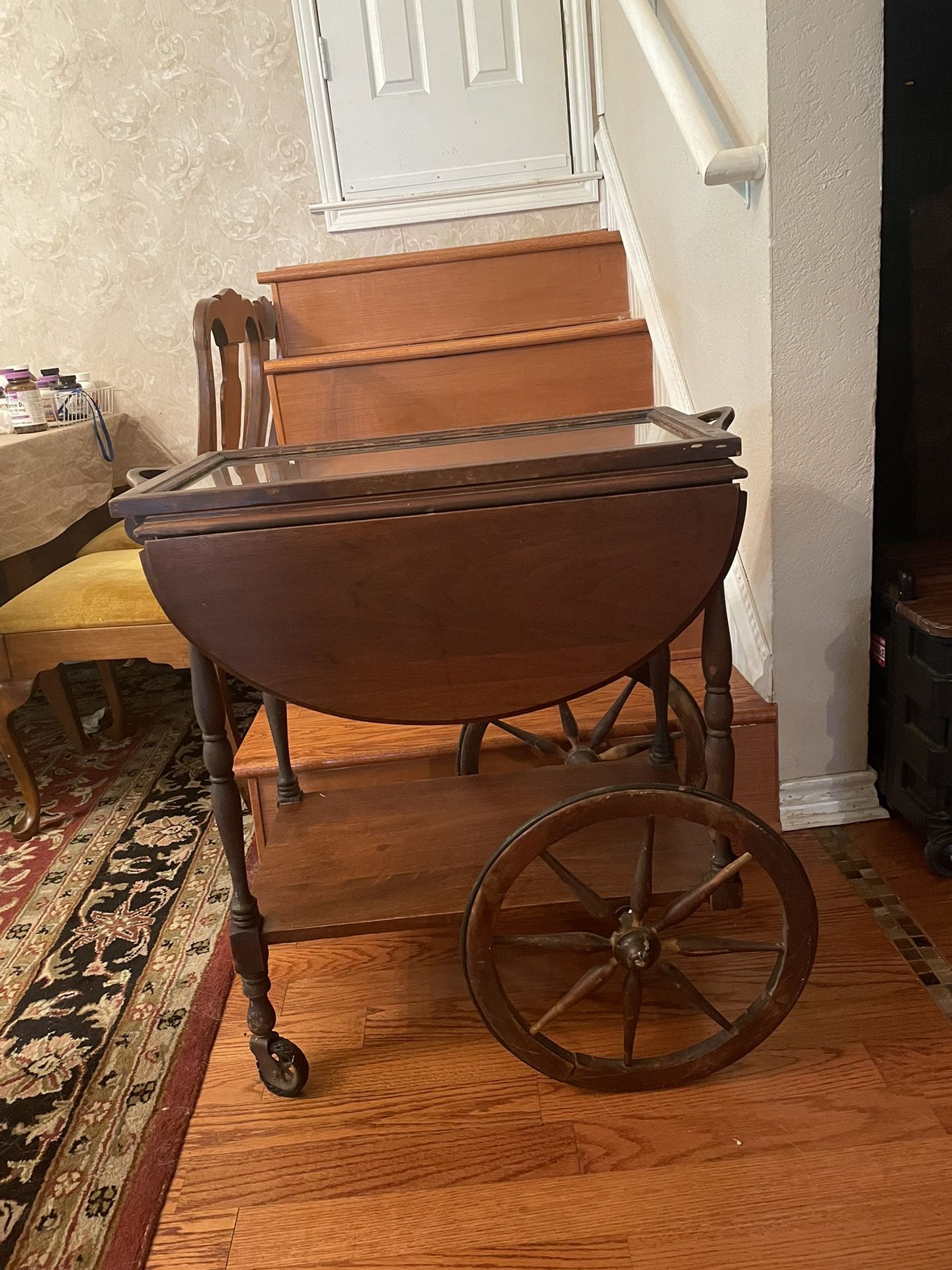 Antique Oak Tea Cart Circa 1900