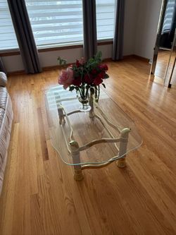 Glass coffee table