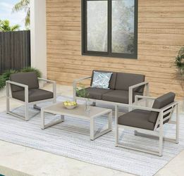 Outdoor patio sofa with chairs and coffee table 