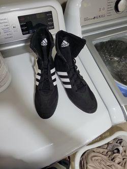 Adidas Mens Box Hog 2 Boxing Shoes Black White BA7928 Lace Up Size 11