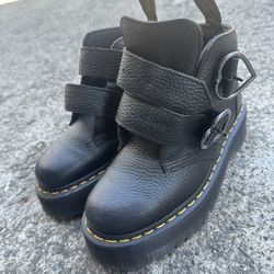 DEVON HEART LEATHER PLATFORM BOOTS
