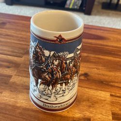 1989 Budweiser Holiday Beer Stein 