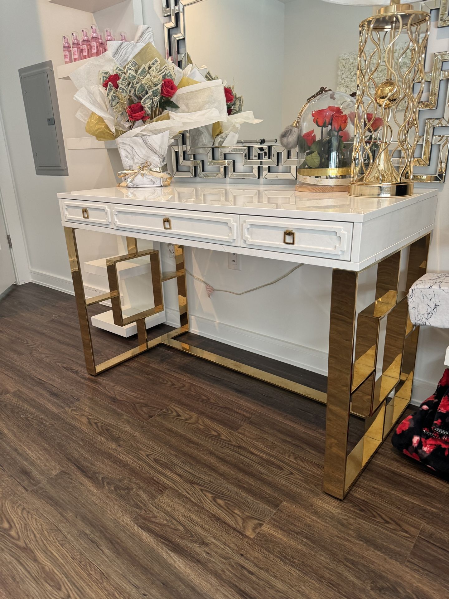 Z Gallerie Gold Desk