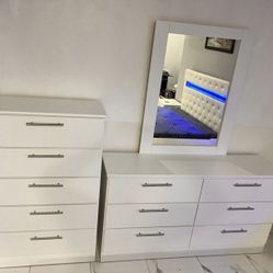 New Dresser Whit Mirror And Chest - Cómoda Con Espejo Y Gavetero 