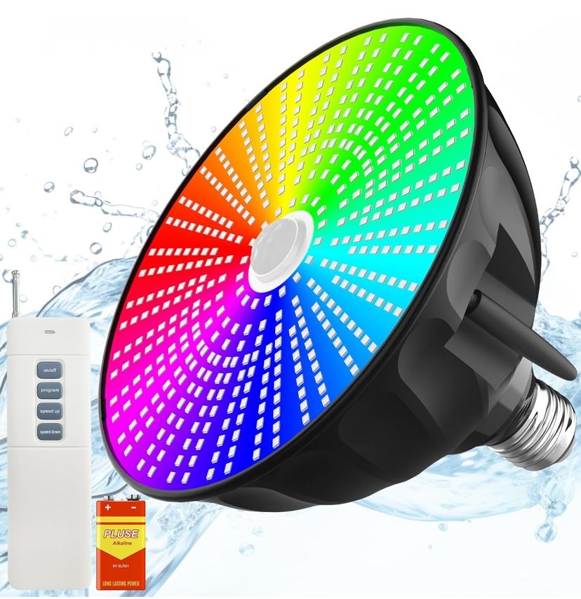 Pool Lights for Inground Pool 120V 90W Led Pool Light RGB Color Changing Pool Light Bulb with Remote Control, E26/E27 Replacement for Pentair Hayward