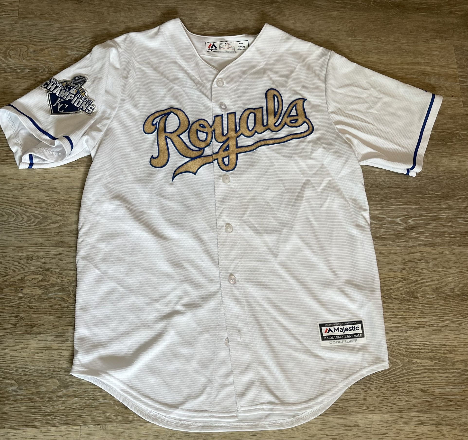 MLB KC Royals Eric Hosmer Majestic World Series Champions Gold Med