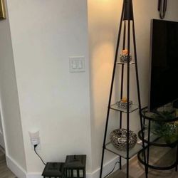 Home Decoration Floor Lamp With 3 Glass Shelves ! Comes With  Bulb ! Never Used ( Not free Ask for price)