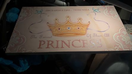 Princess Crown Decorative Wall Art Canvas