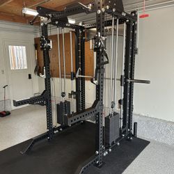 PRO SERIES Ultimate Half Rack Functional Trainer w/Smith Machine Bar | 320lb Stack | Gym Equipment | Fitness | Commercial | Squat Rack 