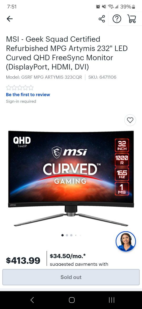 MSI curved Gaming Monitor