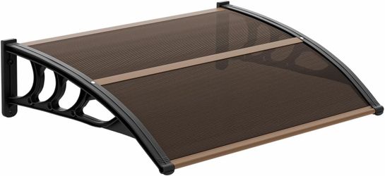 VINGLI 30" x 40" Door & Window Awning Canopy – Brown/Black