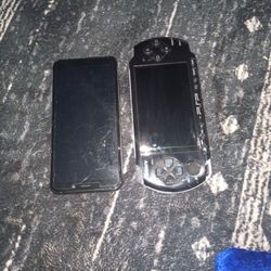 psp sony portable game.  and a phone 