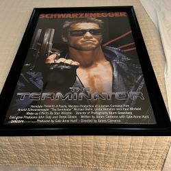 Terminator Movie Poster Black Framed  27 X  39