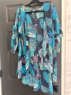 Tropical Print Kimono Cardigan