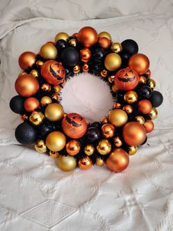 Halloween Ornament Ball Wreath