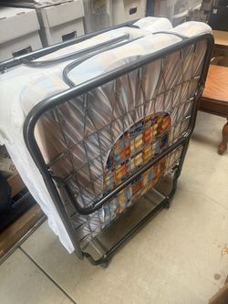 Folding Rollaway Guest Bed w/ Mattress