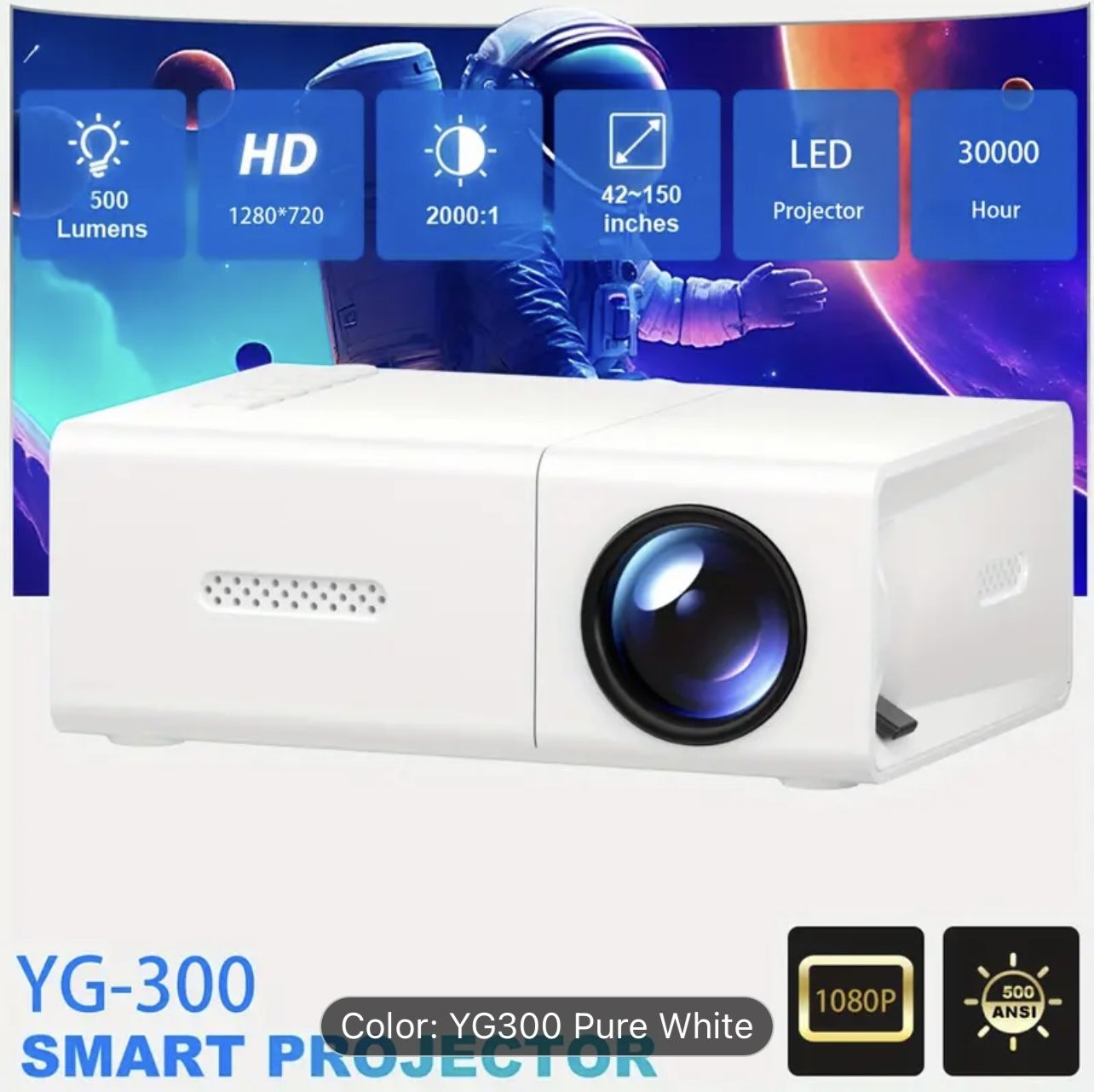 Mini HD Projector 1080P