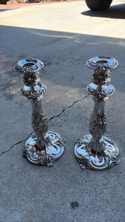 Vintage silver plated candle holders