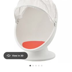 IKEA PS LÖMSK Kids Egg Swivel chair, white/red