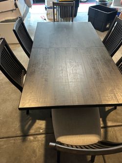 Living spaces wood dining table ( dark brown)