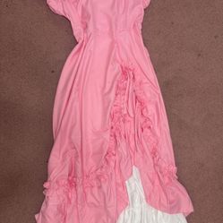 New 3xl pink princess Bridgerton Victorian dress costume gown vintage long 