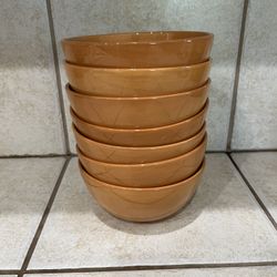 Set Of 7 Avellino Salad Bowls In Pumpkin 