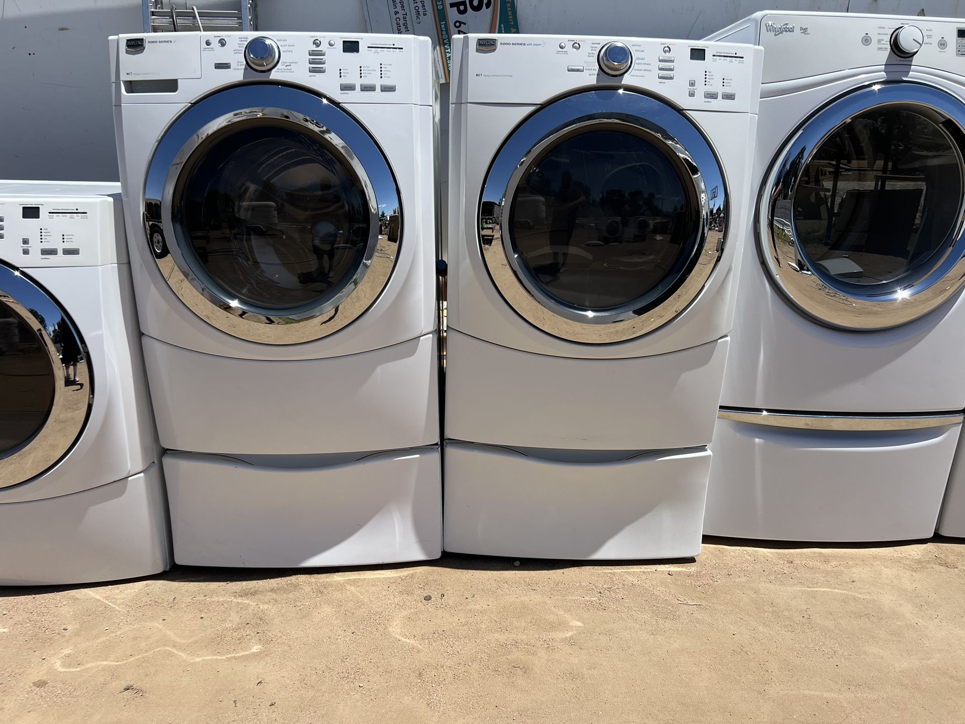 Maytag Washer And Dryer with Pedestals 