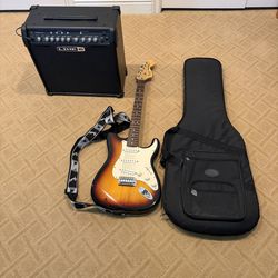 Fender Squire Strat + Amp + Case