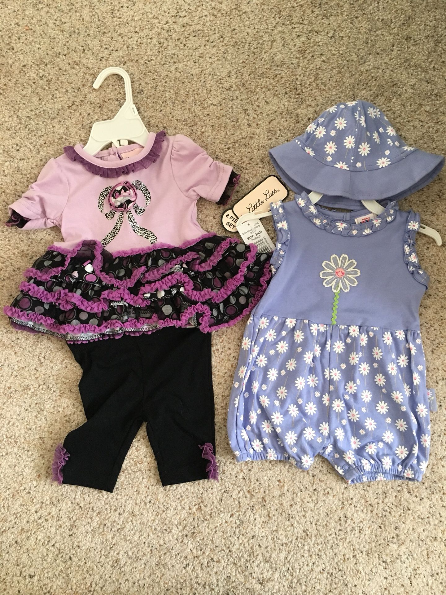 New 3-6 mon baby girl outfits