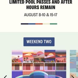 Splash House Single GA Ticket For Weekend 2. 